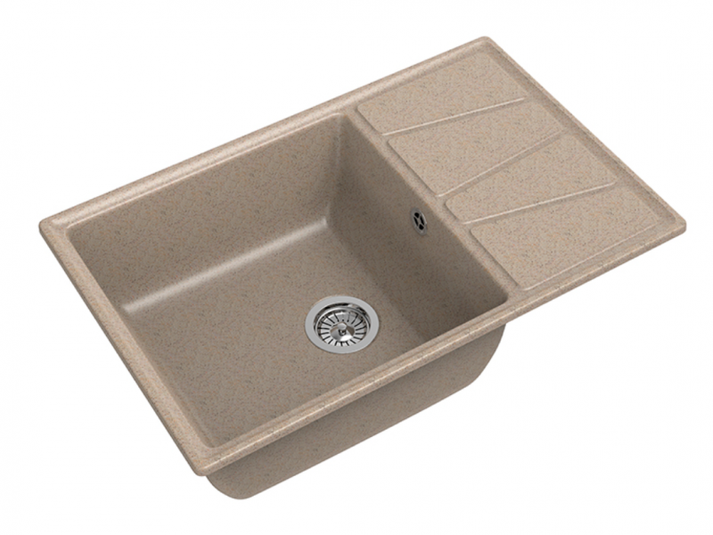 Мойка для кухни GranFest Композит VERTEX 780L чаша+крыло 780*500мм (V-780L песочный)