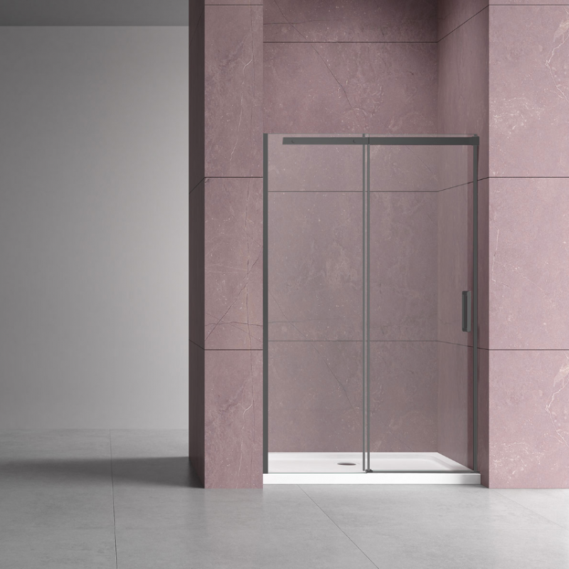 Душевая дверь, 1400, VDS-4D140CLGM вороненая сталь, стекло прозрачное Dice Vincea (369222)