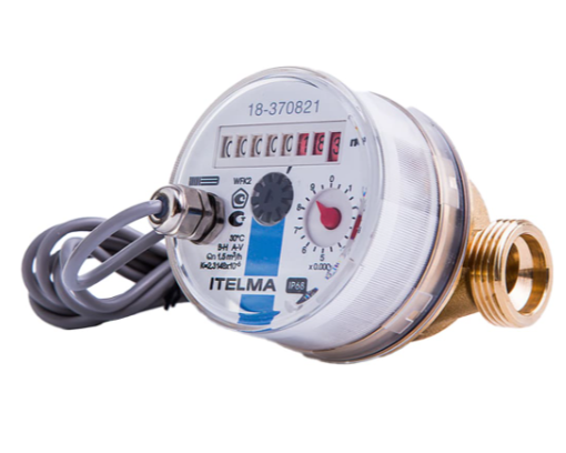 Счетчик холодной воды WFK24.D080 (IP68, Ду=15мм, L=80мм, Qном=1,5 м3/ч, импульсный выход ГЕРКОН)