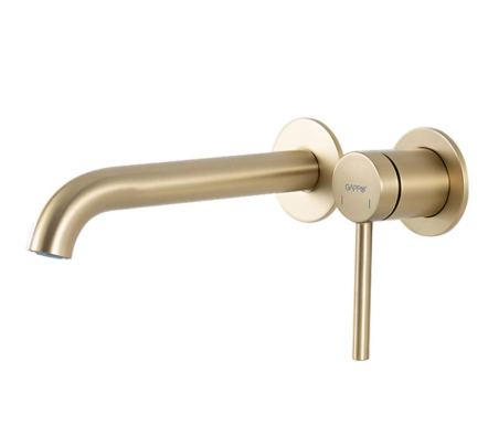 Смеситель встраив. д/раковины Gappo G1206-3 золотой сатин