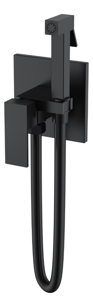 Смеситель с гигиеническим душем Qubic Matt Black Boheme