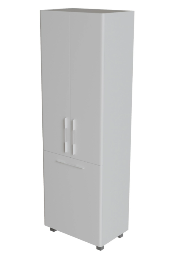 Пенал Спутник-60 белый с бельевой корзиной (600*1900*335) (ПВХ)