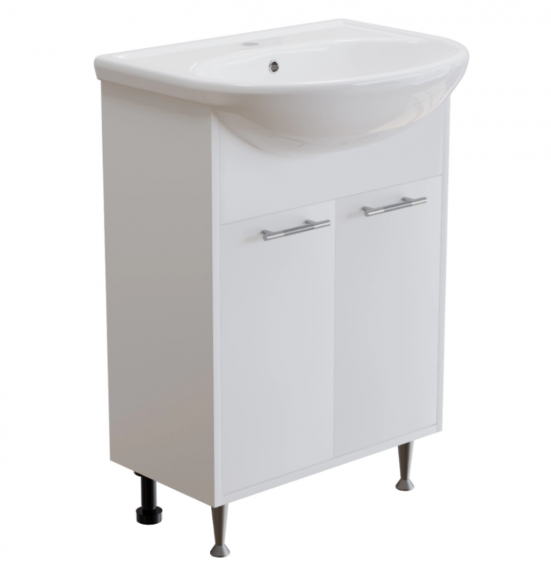 Тумба д/ванной "АлАн-60" белый 2 створки под раковину Уют-60 (Rosa) (ЛДСП)