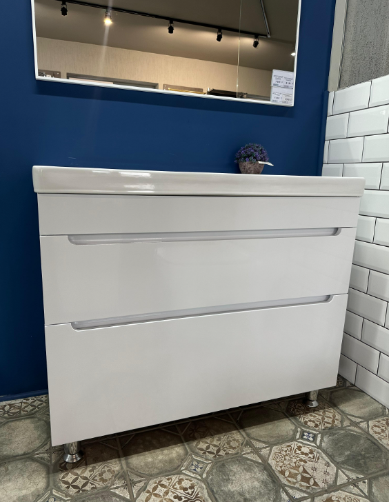 Тумба для умывальника напольная "СОЛО 100" 2 ящика (под умыв. Alias)