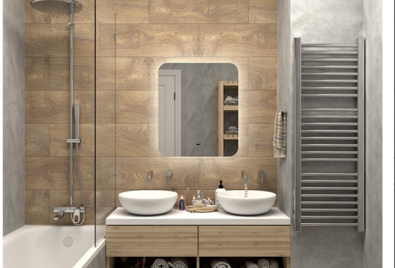 Зеркало "Burzhe ECO" 600х800 универсальное с бесконтактным сенсор,нейтральная подсветка