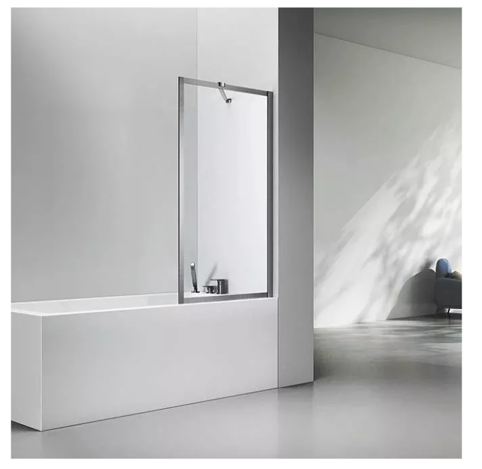 Шторка для ванны Veconi 80 см PL85GR-80-01-C7, брашированный графит/прозр